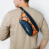 PragerU sling bag fanny pack with adjustable strap, black fabric, compact design, perfect for casual wear and hands-free convenience.