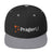 Black PragerU hat with structured brim and embroidered logo, showcasing casual style and branding.