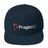 Black PragerU hat with adjustable strap and embroidered PragerU logo, casual and comfortable headwear for everyday wear.