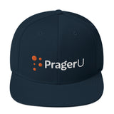 Black PragerU hat with adjustable strap and embroidered PragerU logo, casual and comfortable headwear for everyday wear.