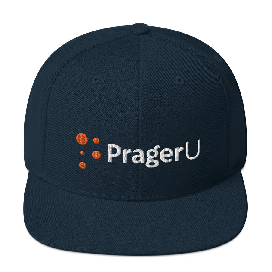 Black PragerU hat with adjustable strap and embroidered PragerU logo, casual and comfortable headwear for everyday wear.
