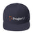 Black PragerU hat with embroidered logo, casual adjustable baseball cap for everyday wear.
