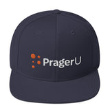 Black PragerU hat with embroidered logo, casual adjustable baseball cap for everyday wear.