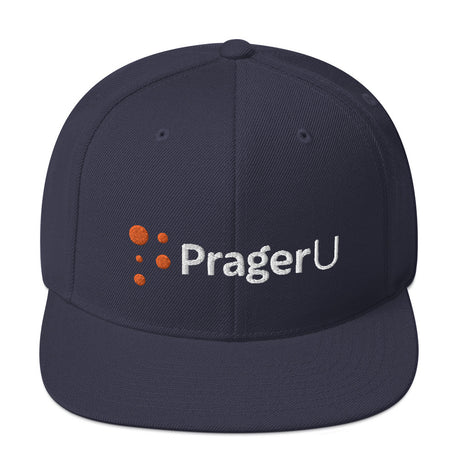 Black PragerU hat with embroidered logo, casual adjustable baseball cap for everyday wear.