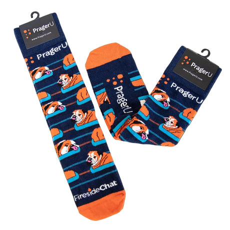 PragerU Classic Sock 3-Pack featuring Otto & Young Dennis designs, with colorful patterns and comfortable fabric for everyday wear.