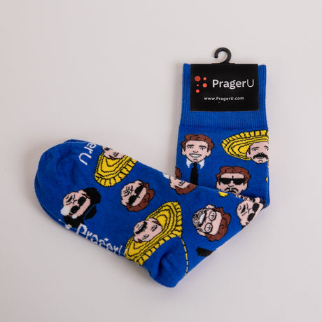 Will Witt socks featuring the PragerU logo and branding, showcasing a comfortable, casual sock design.
