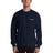 Black PragerU sweatshirt with white logo, featuring a comfortable crewneck design and casual fit.