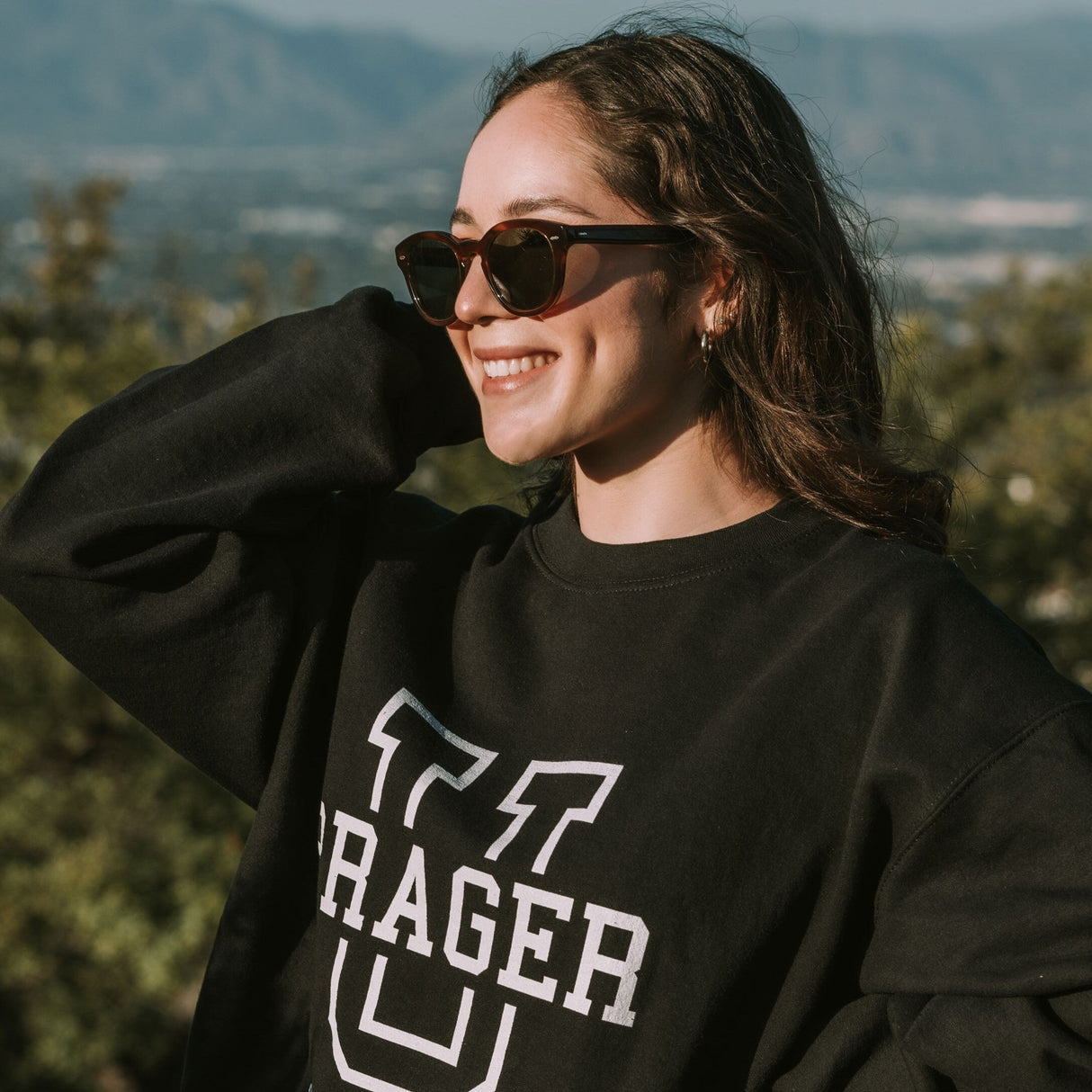 Black PragerU sweatshirt featuring a comfortable fit and casual style, perfect for everyday wear.