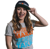 PragerU Capitalism Makes... T-Shirt in athletic heather, XS, featuring bold text on a casual cotton T-shirt.